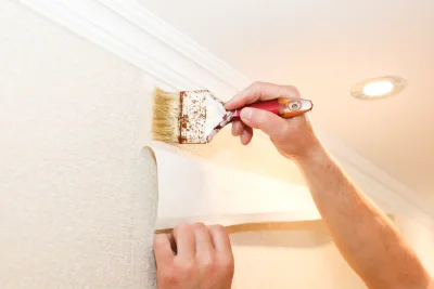 Pose de papier peint à Delut — revêtements muraux et toiles de verre